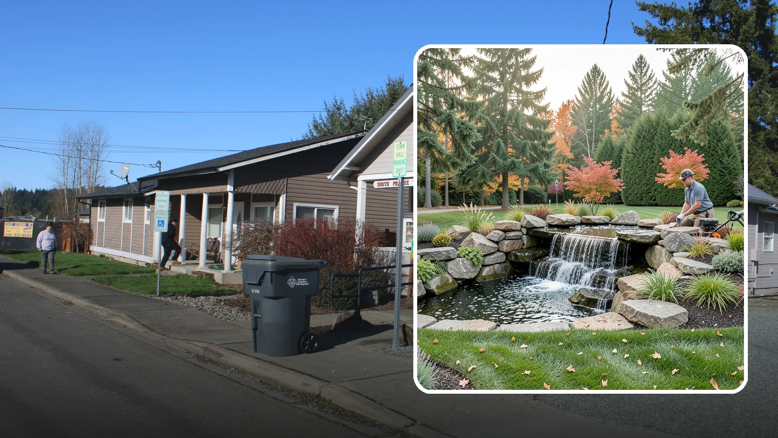 Pondless Waterfall in South Prairie, Pierce County, WA - Disappearing waterfalls that deliver the sound and beauty of moving water with no open pond to maintain.