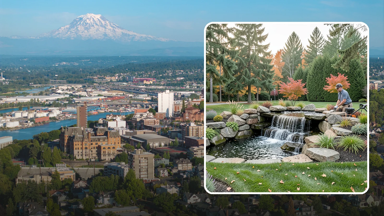 Pondless Waterfall in Tacoma, Pierce County, WA - Disappearing waterfalls that deliver the sound and beauty of moving water with no open pond to maintain.