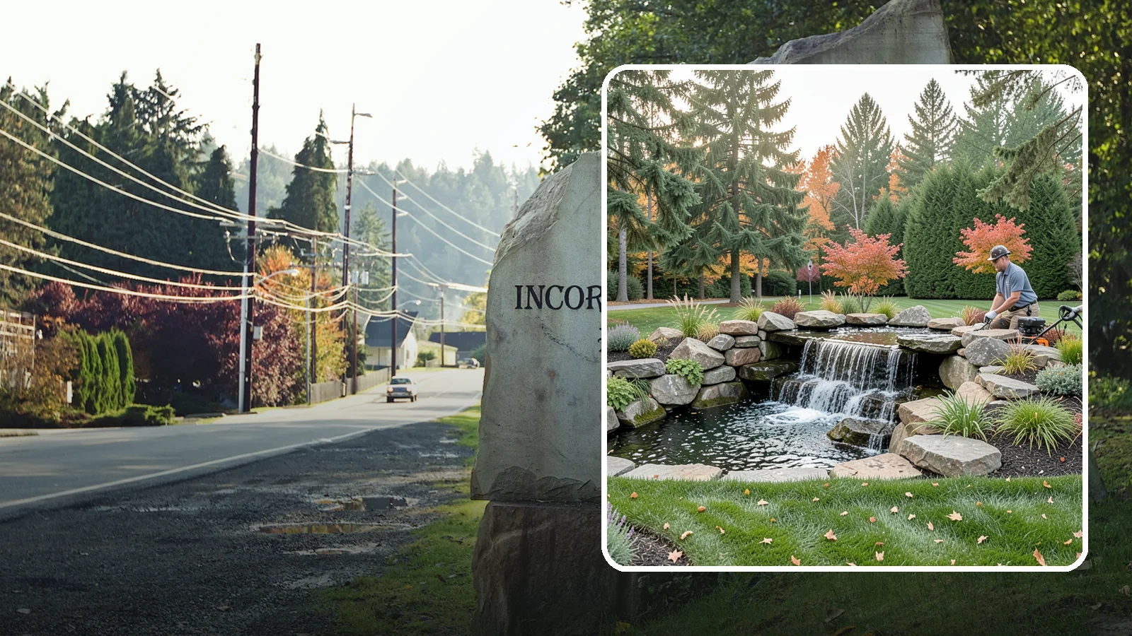Pondless Waterfall in Wilkeson, Pierce County, WA - Disappearing waterfalls that deliver the sound and beauty of moving water with no open pond to maintain.