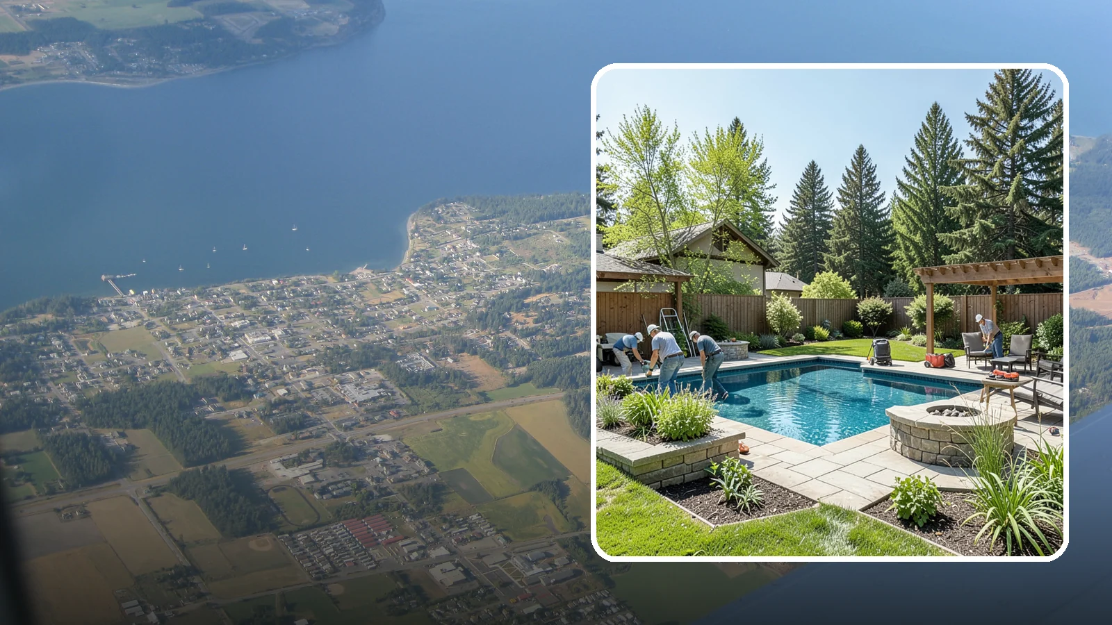 Pool Deck Installation in Coupeville, Island County, WA - Slip-resistant paver and stone pool decks that surround your pool with safe, beautiful, durable space.