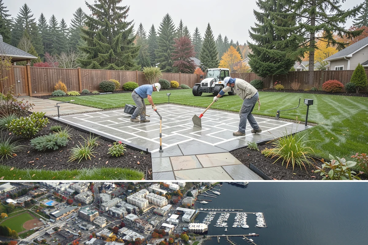 Pool Deck Installation in Kirkland, King County, WA - Best built spring through fall.
