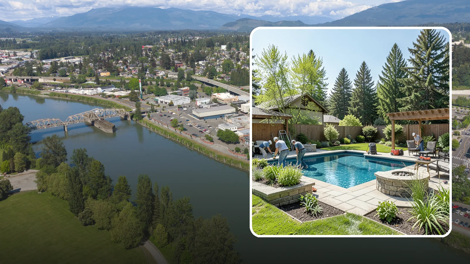Pool Deck Installation in Mount Vernon, Skagit County, WA - Slip-resistant paver and stone pool decks that surround your pool with safe, beautiful, durable space.