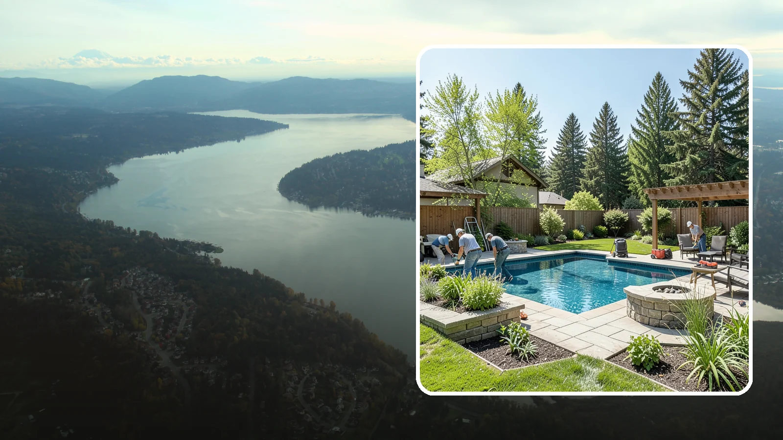 Pool Deck Installation in Sammamish, King County, WA - Slip-resistant paver and stone pool decks that surround your pool with safe, beautiful, durable space.