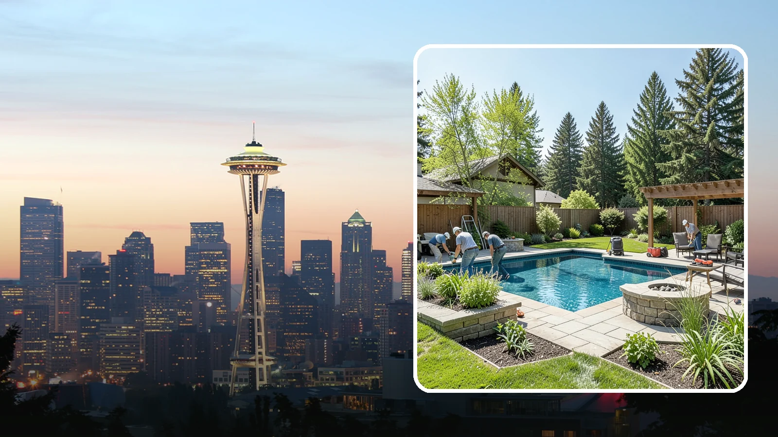 Pool Deck Installation in Seattle, King County, WA - Slip-resistant paver and stone pool decks that surround your pool with safe, beautiful, durable space.