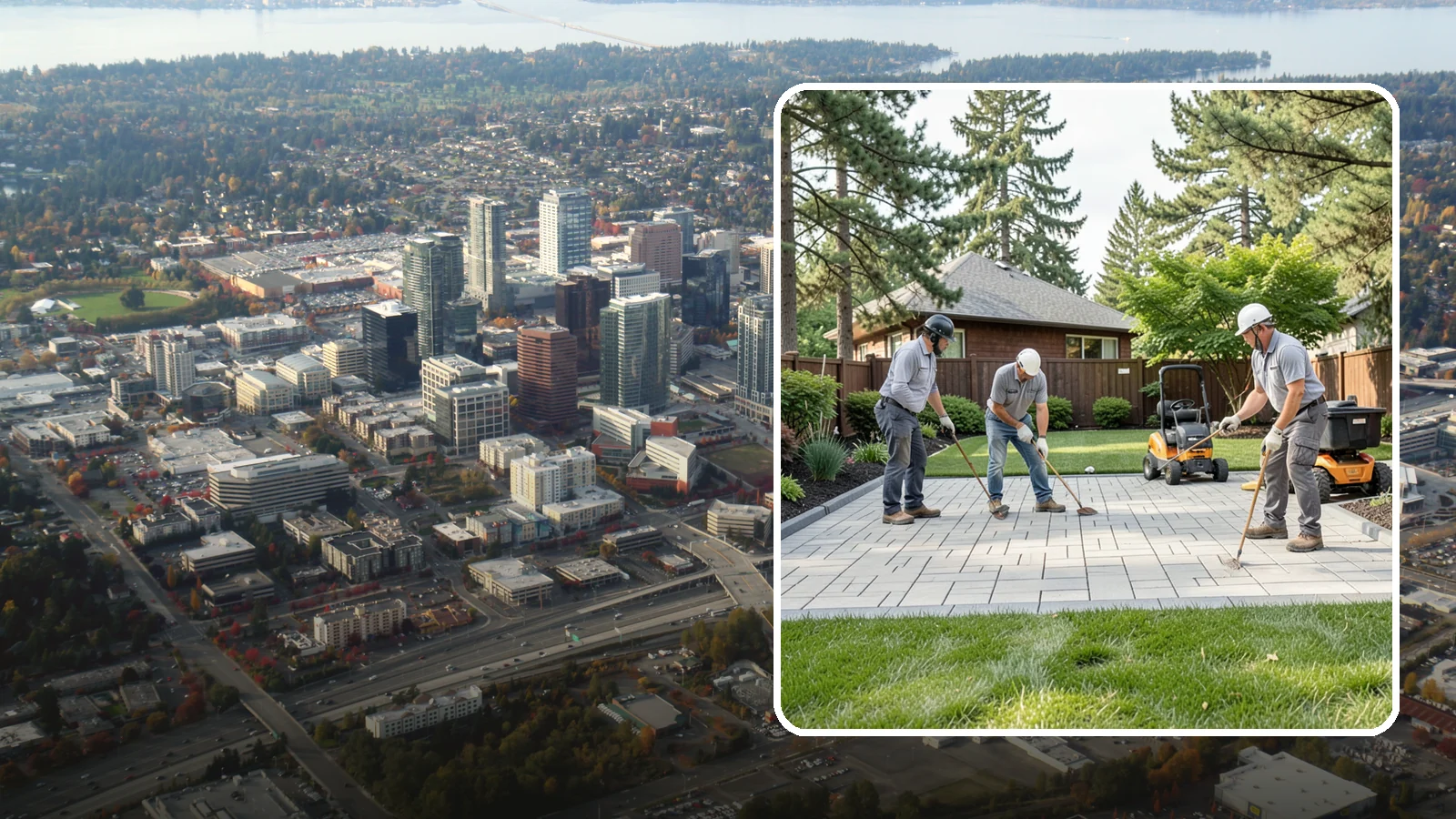 Porcelain Paver Installation in Bellevue, King County, WA - Low-maintenance 20mm porcelain pavers that resist stains, moss, and fading, delivering a modern, near-zero-upkeep Northwest patio.
