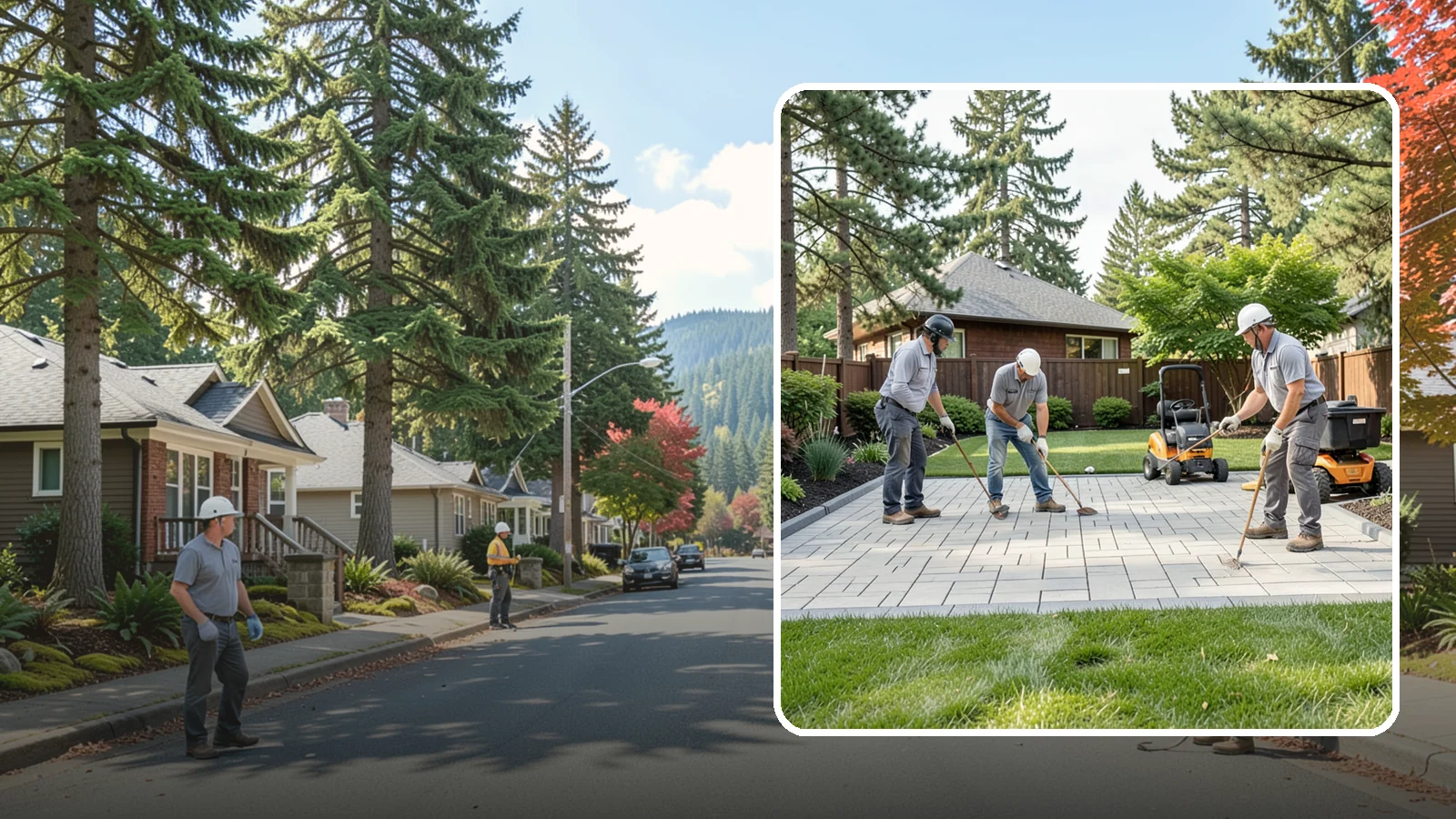 Porcelain Paver Installation in Hunts Point, King County, WA - Low-maintenance 20mm porcelain pavers that resist stains, moss, and fading, delivering a modern, near-zero-upkeep Northwest patio.