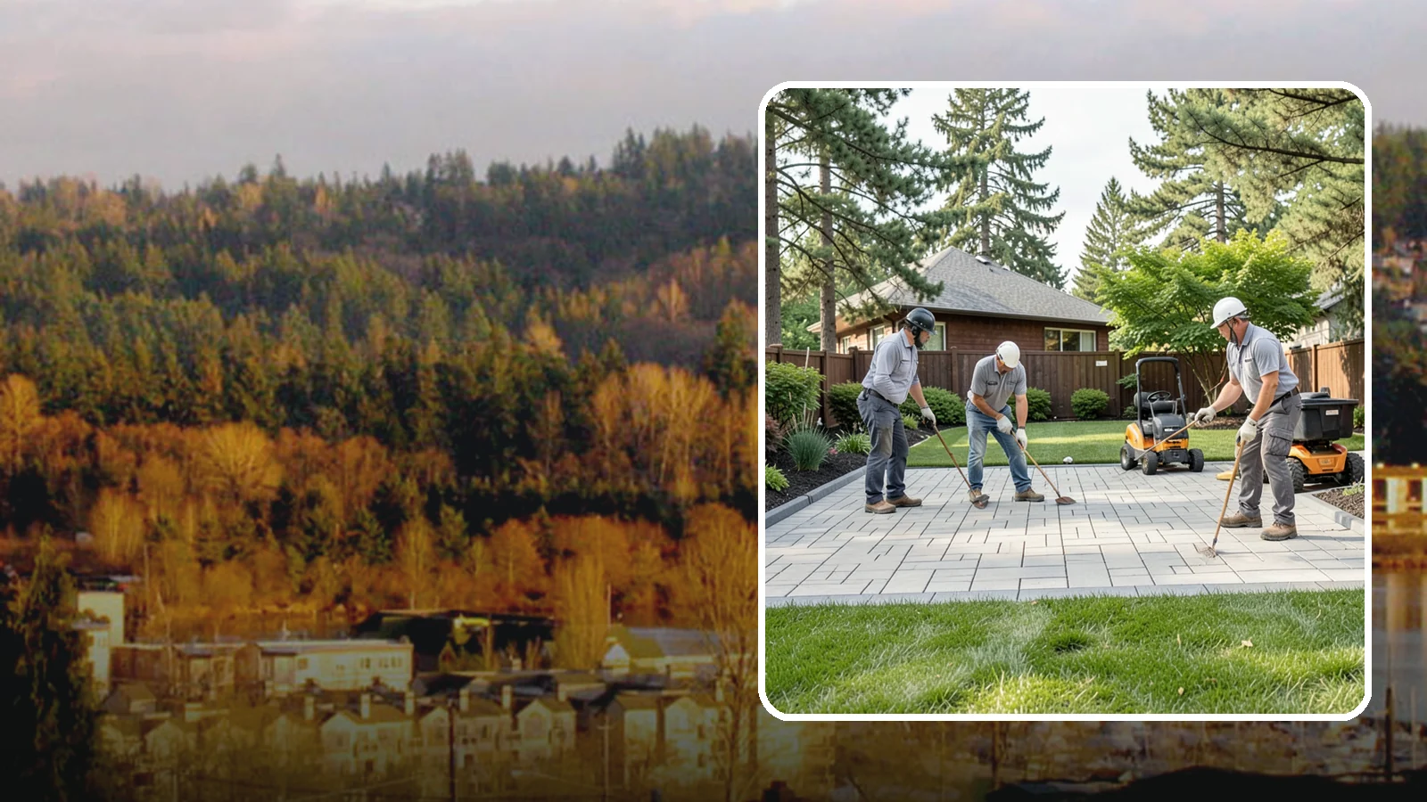 Porcelain Paver Installation in Kenmore, King County, WA - Low-maintenance 20mm porcelain pavers that resist stains, moss, and fading, delivering a modern, near-zero-upkeep Northwest patio.