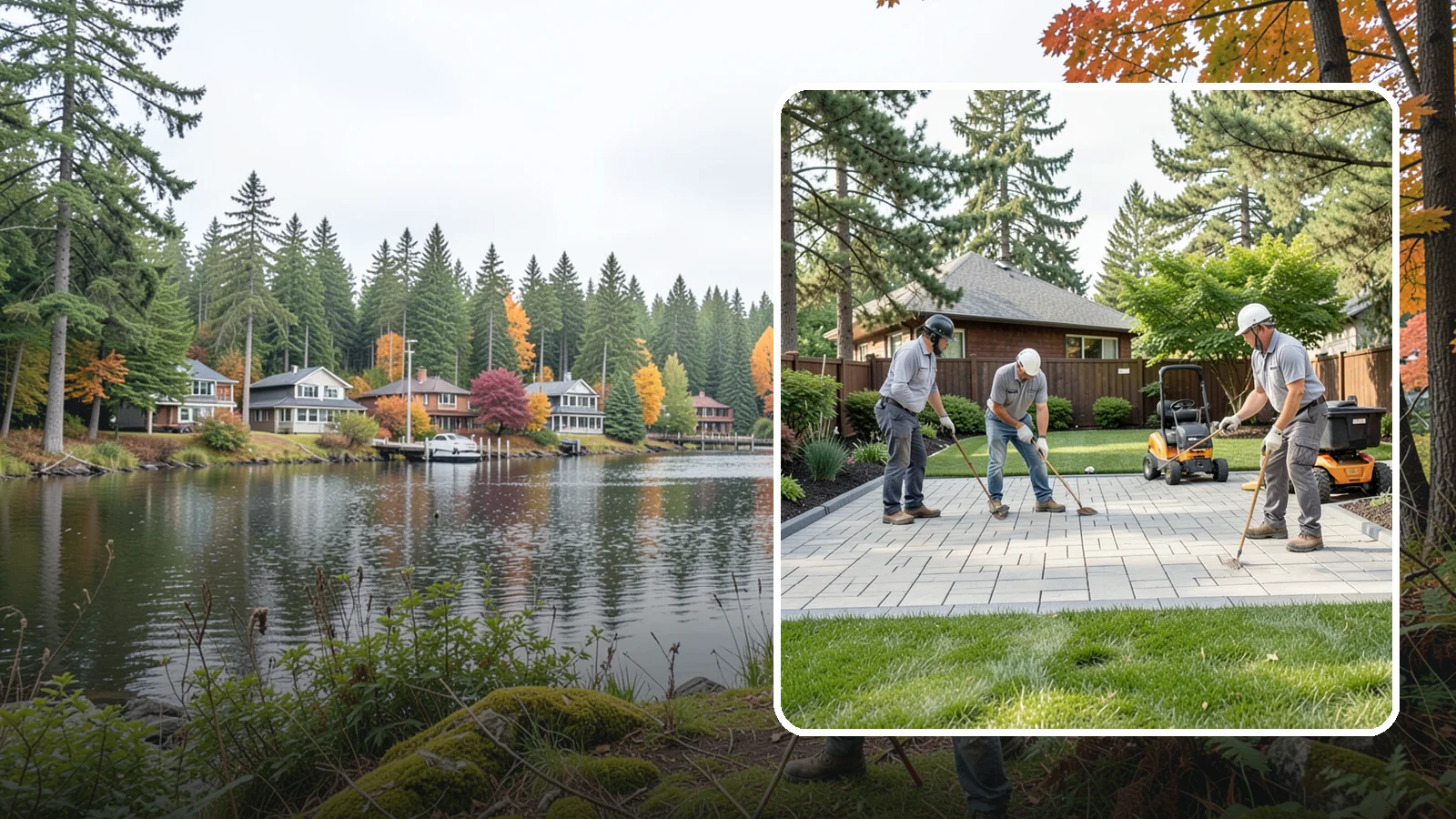 Porcelain Paver Installation in La Conner, Skagit County, WA - Low-maintenance 20mm porcelain pavers that resist stains, moss, and fading, delivering a modern, near-zero-upkeep Northwest patio.