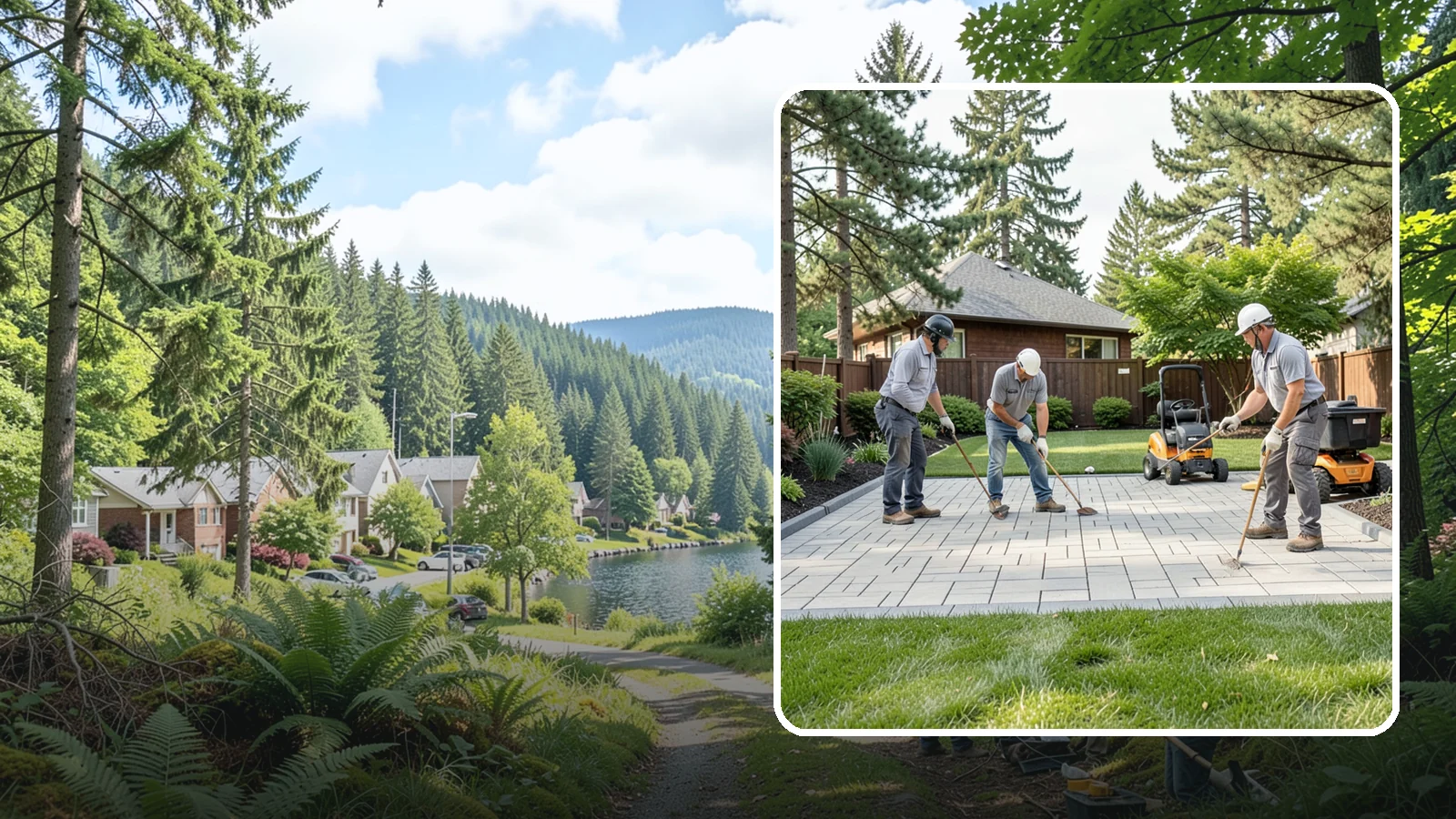 Porcelain Paver Installation in Lake Forest Park, King County, WA - Low-maintenance 20mm porcelain pavers that resist stains, moss, and fading, delivering a modern, near-zero-upkeep Northwest patio.