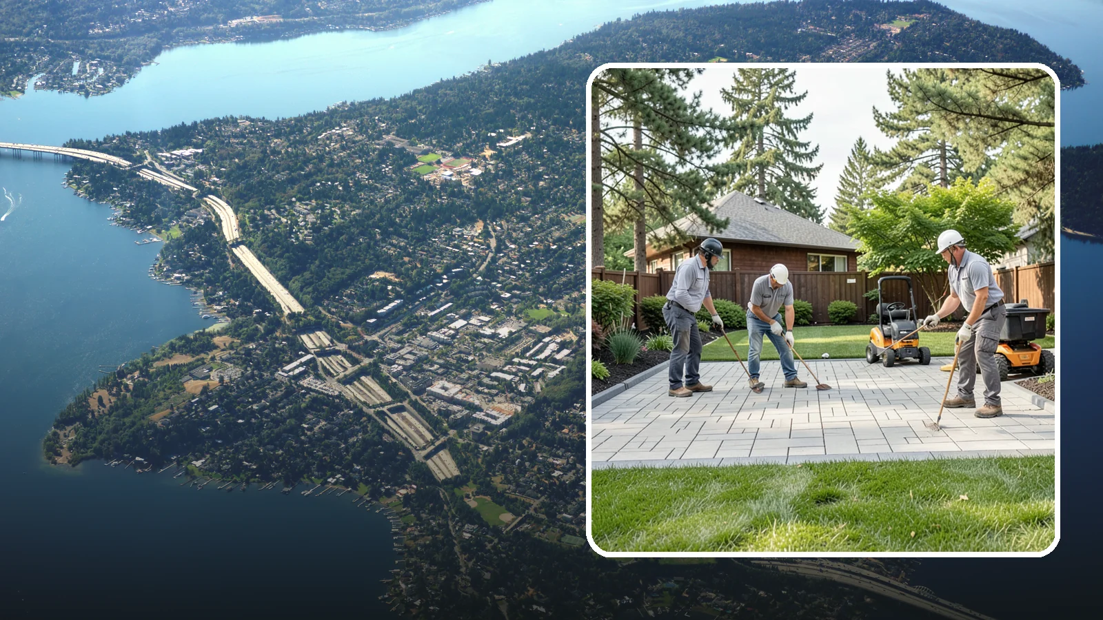 Porcelain Paver Installation in Mercer Island, King County, WA - Low-maintenance 20mm porcelain pavers that resist stains, moss, and fading, delivering a modern, near-zero-upkeep Northwest patio.