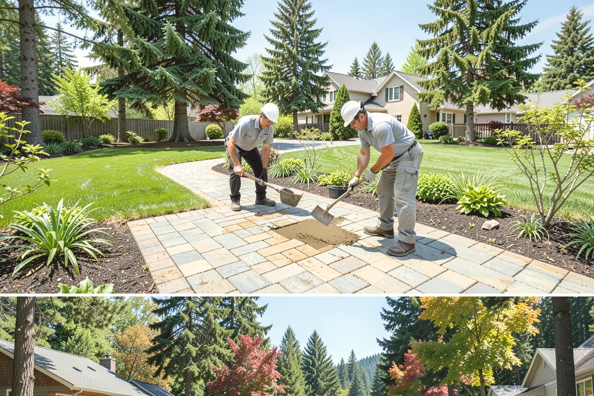 Porcelain Paver Installation in Orting, Pierce County, WA - Installable nearly year-round given its low absorption, though a dry base window from spring to fall gives the best results.