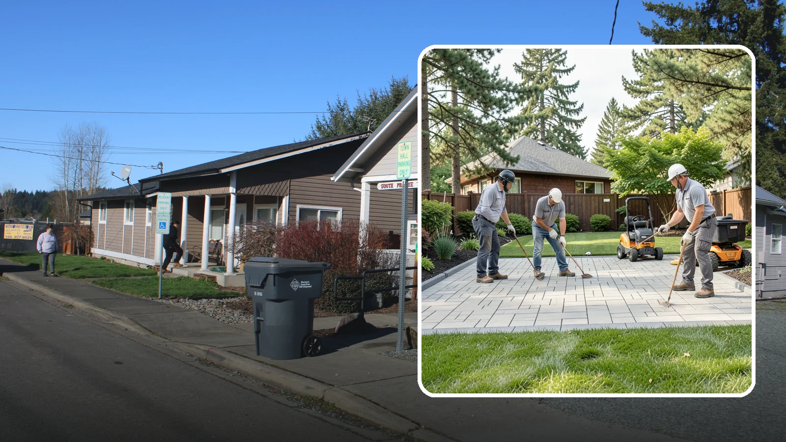 Porcelain Paver Installation in South Prairie, Pierce County, WA - Low-maintenance 20mm porcelain pavers that resist stains, moss, and fading, delivering a modern, near-zero-upkeep Northwest patio.
