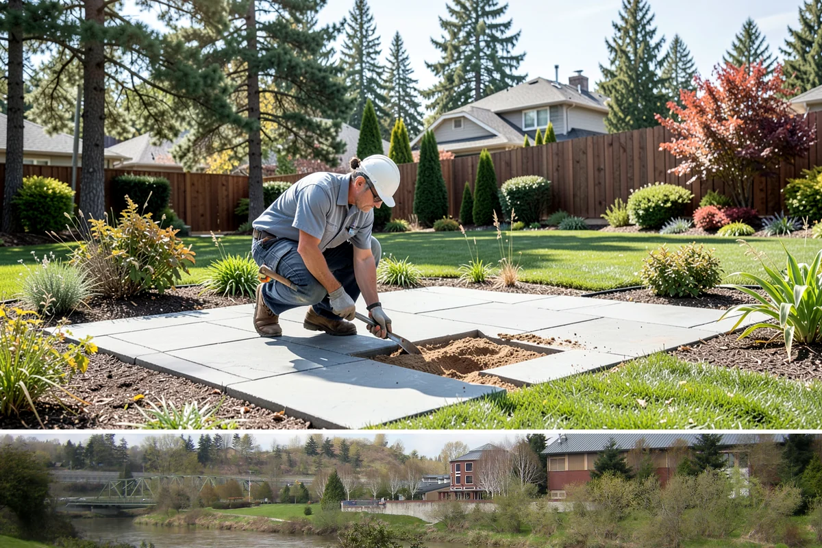 Porcelain Paver Installation in Tukwila, King County, WA - Installable nearly year-round given its low absorption, though a dry base window from spring to fall gives the best results.