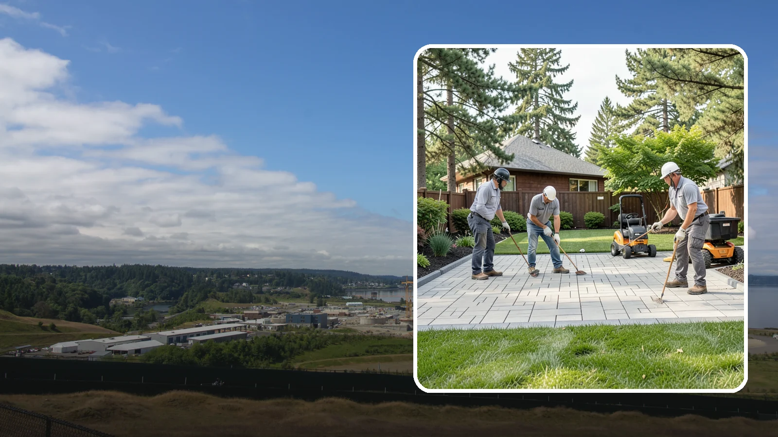 Porcelain Paver Installation in University Place, Pierce County, WA - Low-maintenance 20mm porcelain pavers that resist stains, moss, and fading, delivering a modern, near-zero-upkeep Northwest patio.