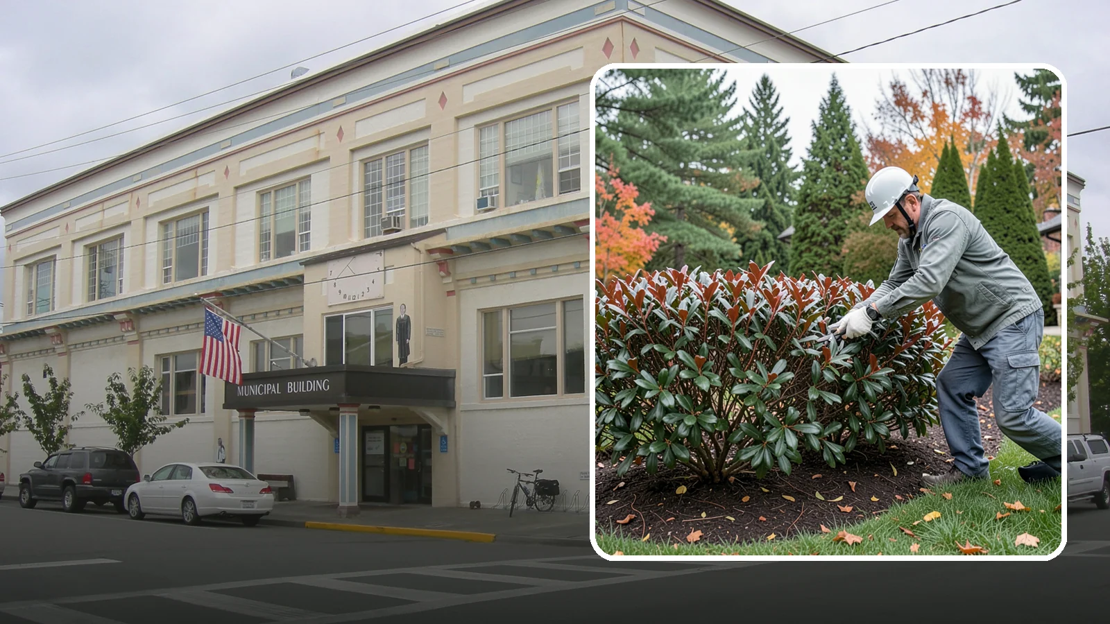 Portuguese Laurel Trimming in Anacortes, Skagit County, WA - Refined Portuguese laurel trimming that shapes this elegant, slower-growing hedge while showcasing its dark leaves and red stems.