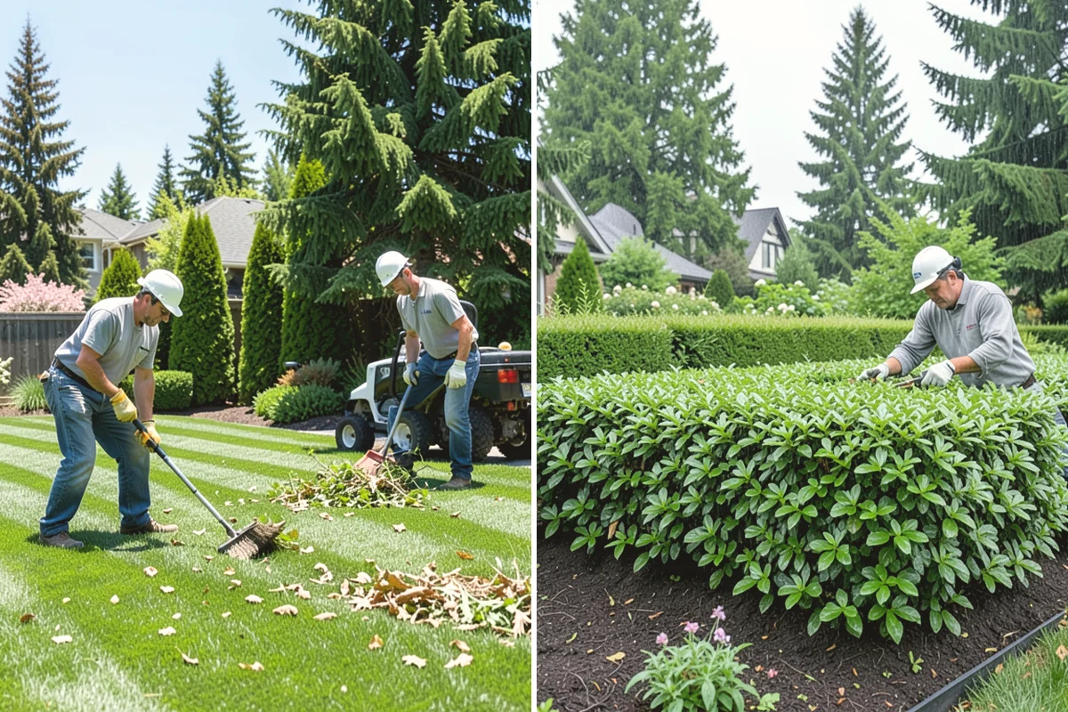 Portuguese Laurel Trimming in Anacortes, Skagit County, WA - Review shape, density, and stem color across the hedge