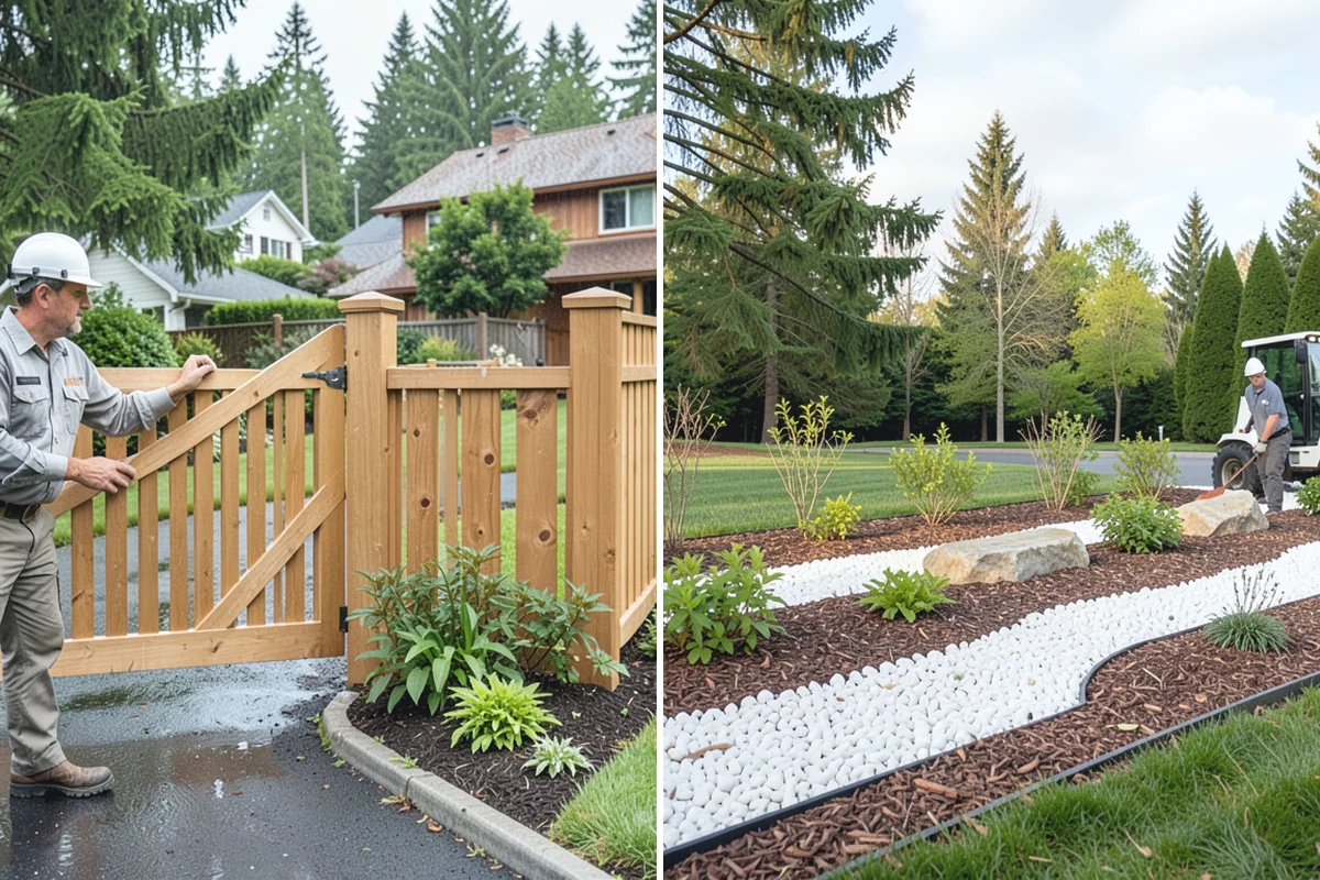 Portuguese Laurel Trimming in Beaux Arts Village, King County, WA - Review shape, density, and stem color across the hedge
