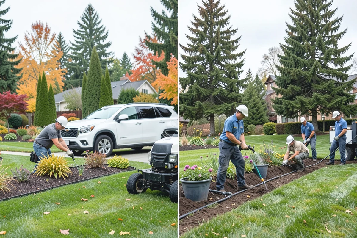 Portuguese Laurel Trimming in Buckley, Pierce County, WA - Review shape, density, and stem color across the hedge