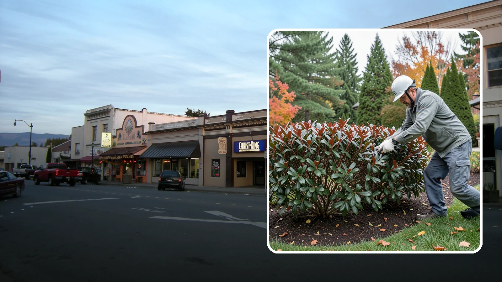 Portuguese Laurel Trimming in Burlington, Skagit County, WA - Refined Portuguese laurel trimming that shapes this elegant, slower-growing hedge while showcasing its dark leaves and red stems.