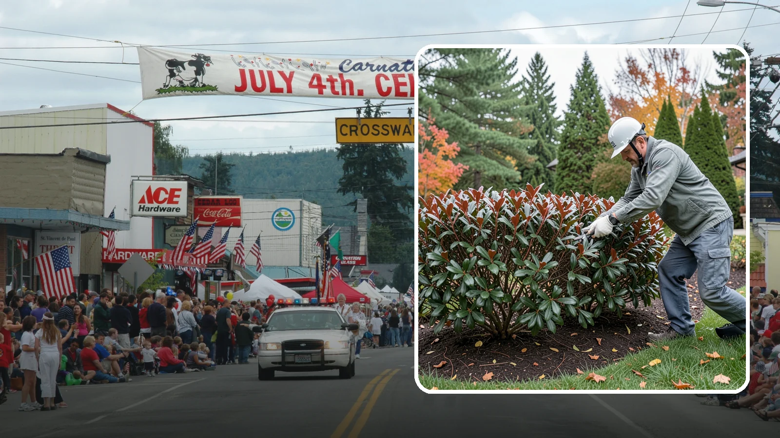 Portuguese Laurel Trimming in Carnation, King County, WA - Refined Portuguese laurel trimming that shapes this elegant, slower-growing hedge while showcasing its dark leaves and red stems.