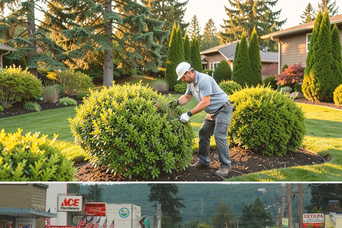 Portuguese Laurel Trimming in Carnation, King County, WA - Best shaped in late spring or early summer once new growth matures
