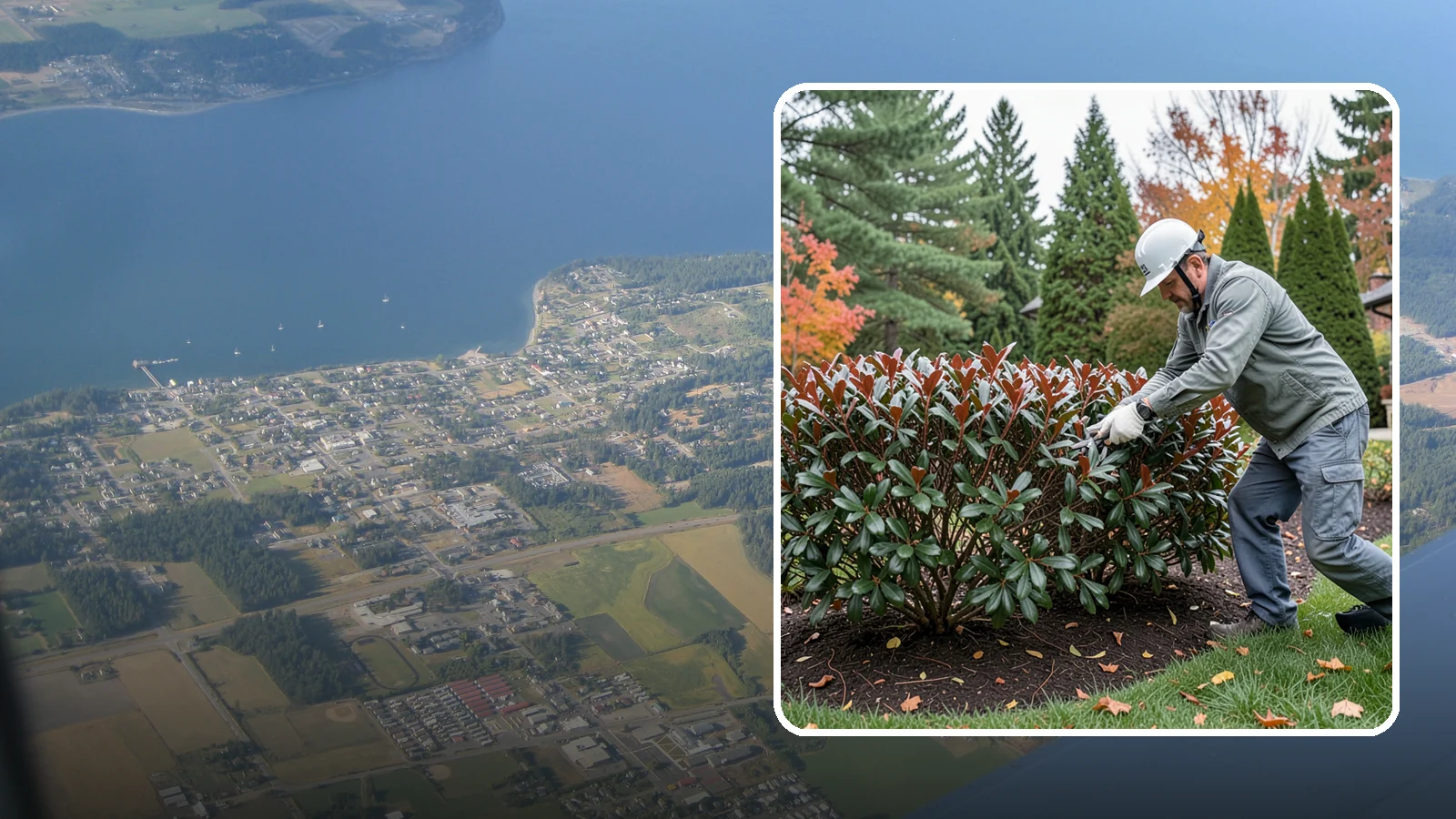 Portuguese Laurel Trimming in Coupeville, Island County, WA - Refined Portuguese laurel trimming that shapes this elegant, slower-growing hedge while showcasing its dark leaves and red stems.