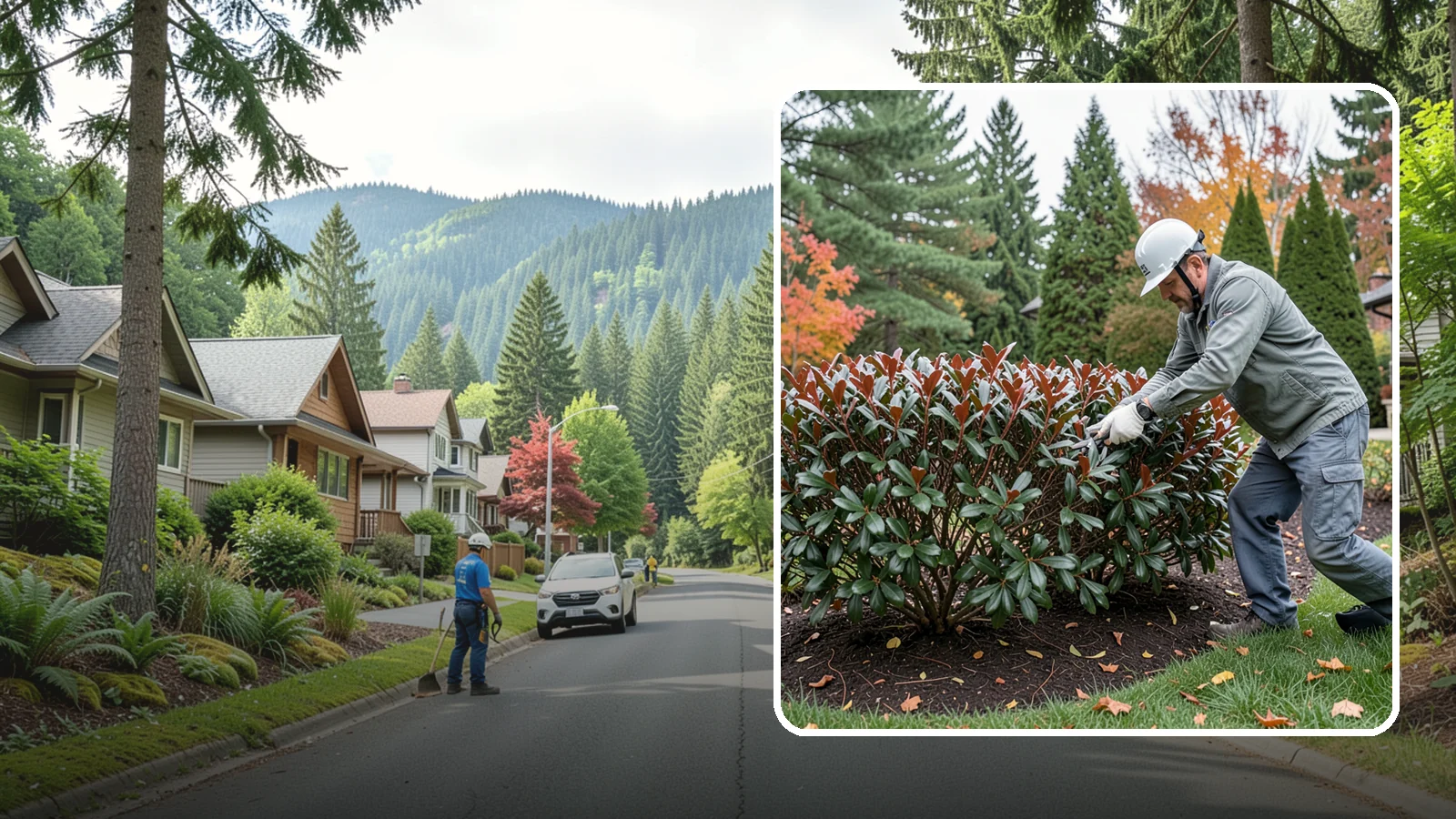 Portuguese Laurel Trimming in Darrington, Snohomish County, WA - Refined Portuguese laurel trimming that shapes this elegant, slower-growing hedge while showcasing its dark leaves and red stems.