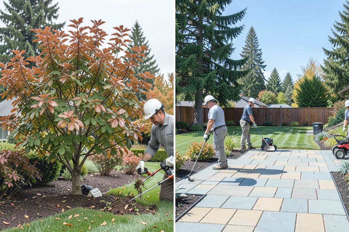 Portuguese Laurel Trimming in Darrington, Snohomish County, WA - Review shape, density, and stem color across the hedge