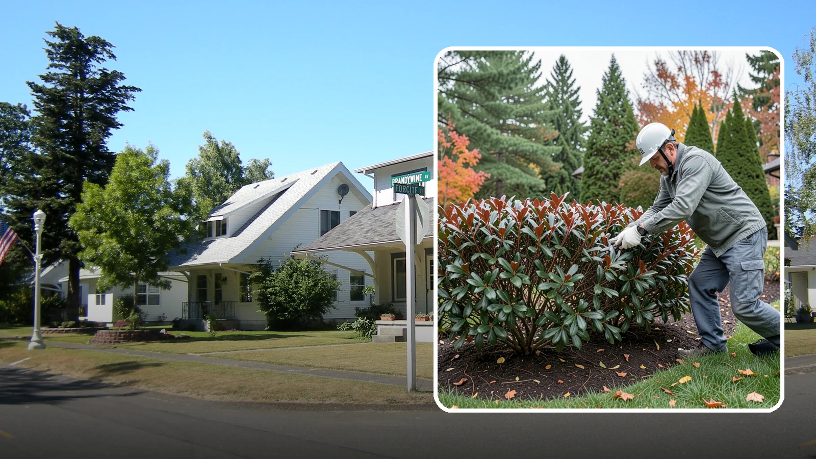 Portuguese Laurel Trimming in DuPont, Pierce County, WA - Refined Portuguese laurel trimming that shapes this elegant, slower-growing hedge while showcasing its dark leaves and red stems.