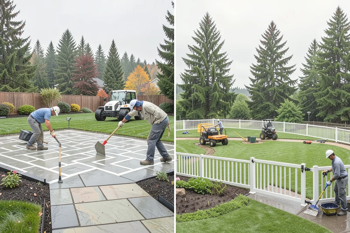 Portuguese Laurel Trimming in Duvall, King County, WA - Review shape, density, and stem color across the hedge
