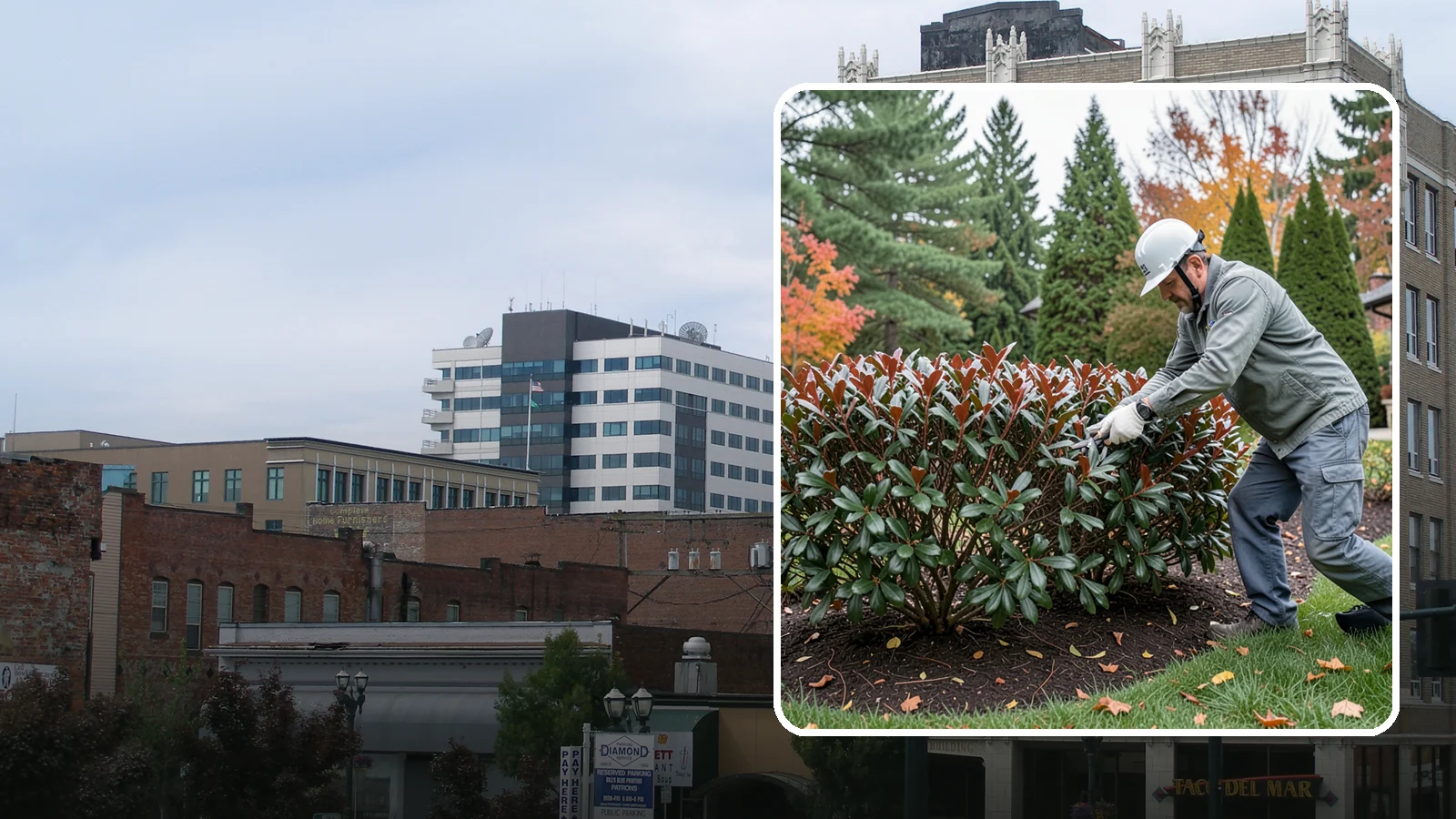 Portuguese Laurel Trimming in Everett, Snohomish County, WA - Refined Portuguese laurel trimming that shapes this elegant, slower-growing hedge while showcasing its dark leaves and red stems.