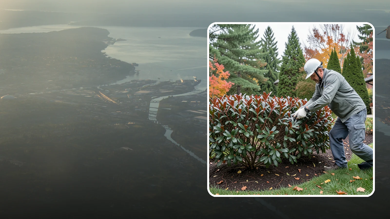 Portuguese Laurel Trimming in Fife, Pierce County, WA - Refined Portuguese laurel trimming that shapes this elegant, slower-growing hedge while showcasing its dark leaves and red stems.