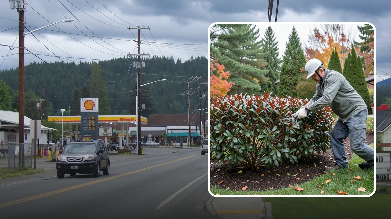 Portuguese Laurel Trimming in Granite Falls, Snohomish County, WA - Refined Portuguese laurel trimming that shapes this elegant, slower-growing hedge while showcasing its dark leaves and red stems.