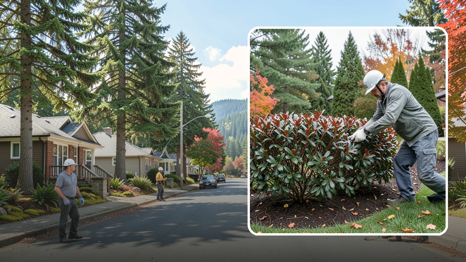 Portuguese Laurel Trimming in Hunts Point, King County, WA - Refined Portuguese laurel trimming that shapes this elegant, slower-growing hedge while showcasing its dark leaves and red stems.