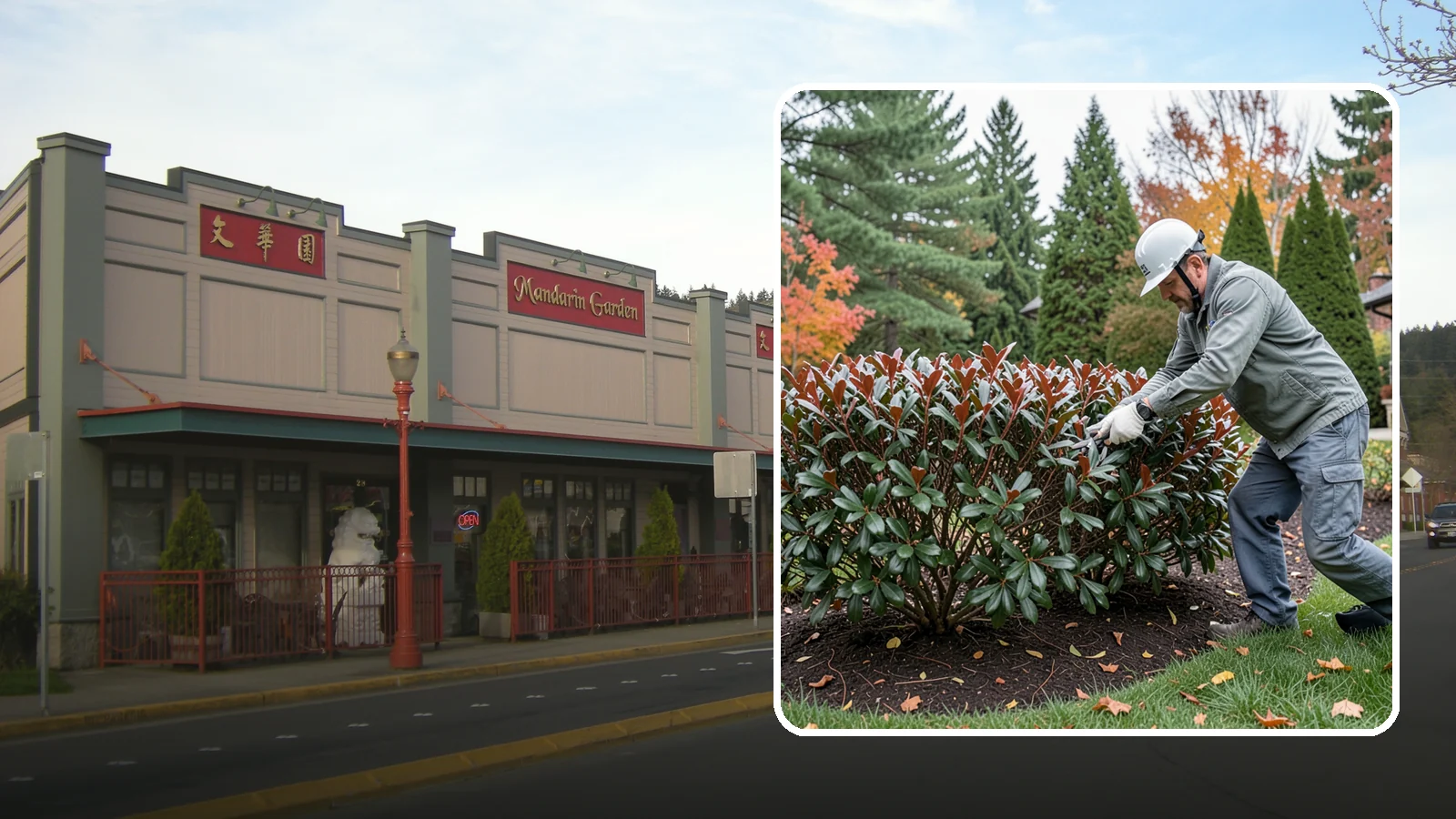 Portuguese Laurel Trimming in Issaquah, King County, WA - Refined Portuguese laurel trimming that shapes this elegant, slower-growing hedge while showcasing its dark leaves and red stems.
