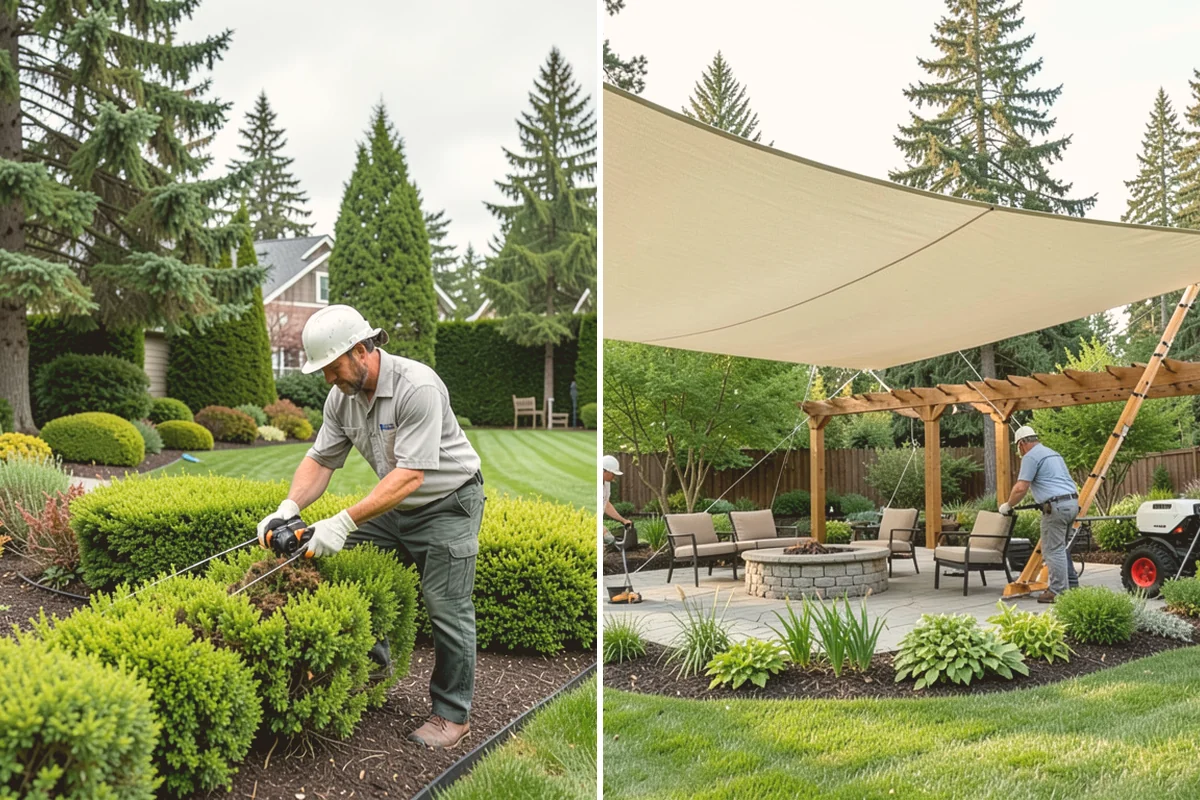 Portuguese Laurel Trimming in Langley, Island County, WA - Review shape, density, and stem color across the hedge