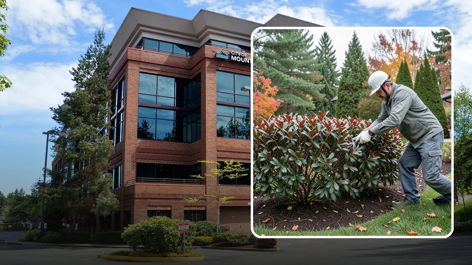 Portuguese Laurel Trimming in Mountlake Terrace, Snohomish County, WA - Refined Portuguese laurel trimming that shapes this elegant, slower-growing hedge while showcasing its dark leaves and red stems.
