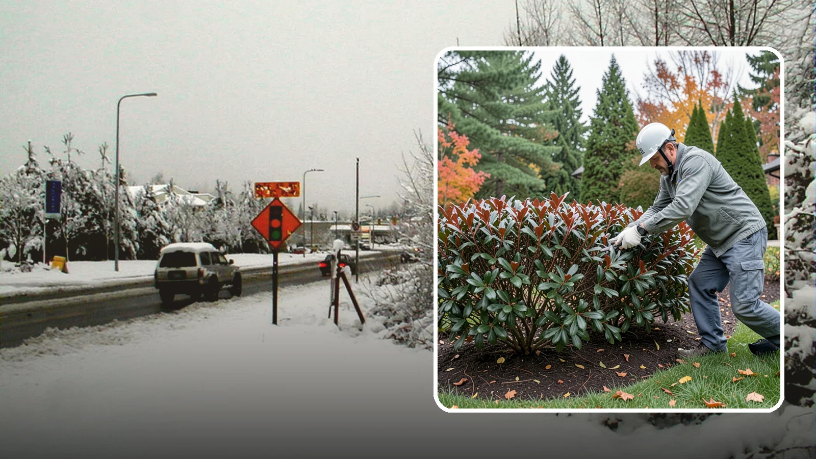 Portuguese Laurel Trimming in Newcastle, King County, WA - Refined Portuguese laurel trimming that shapes this elegant, slower-growing hedge while showcasing its dark leaves and red stems.