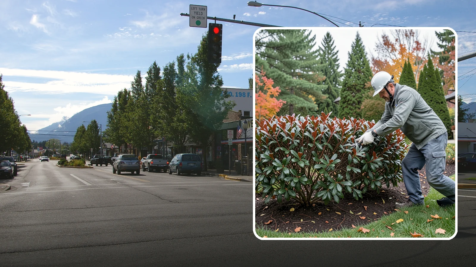 Portuguese Laurel Trimming in North Bend, King County, WA - Refined Portuguese laurel trimming that shapes this elegant, slower-growing hedge while showcasing its dark leaves and red stems.