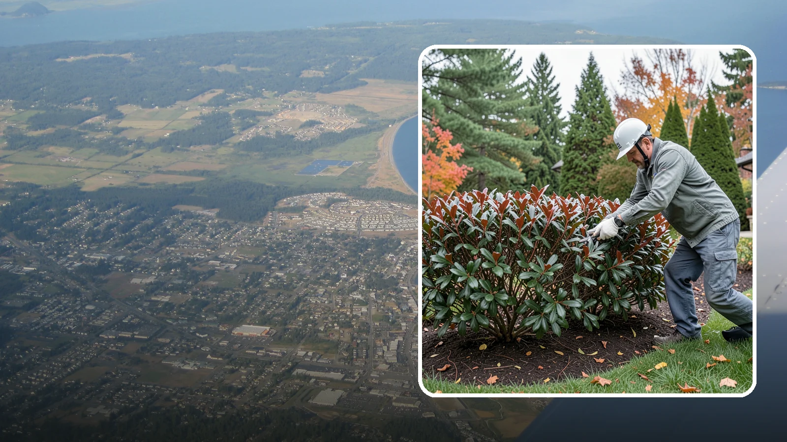 Portuguese Laurel Trimming in Oak Harbor, Island County, WA - Refined Portuguese laurel trimming that shapes this elegant, slower-growing hedge while showcasing its dark leaves and red stems.