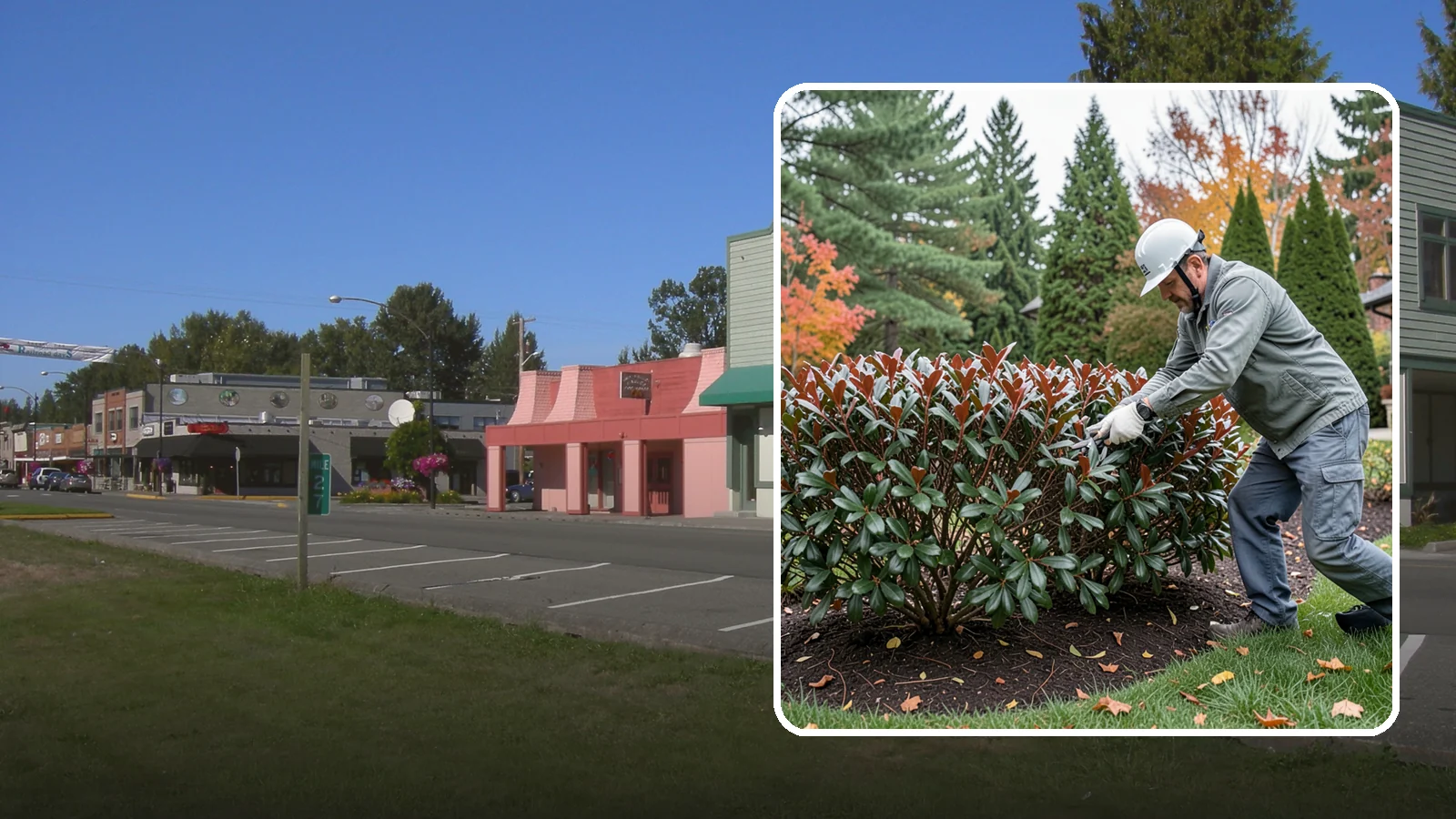 Portuguese Laurel Trimming in Snoqualmie, King County, WA - Refined Portuguese laurel trimming that shapes this elegant, slower-growing hedge while showcasing its dark leaves and red stems.
