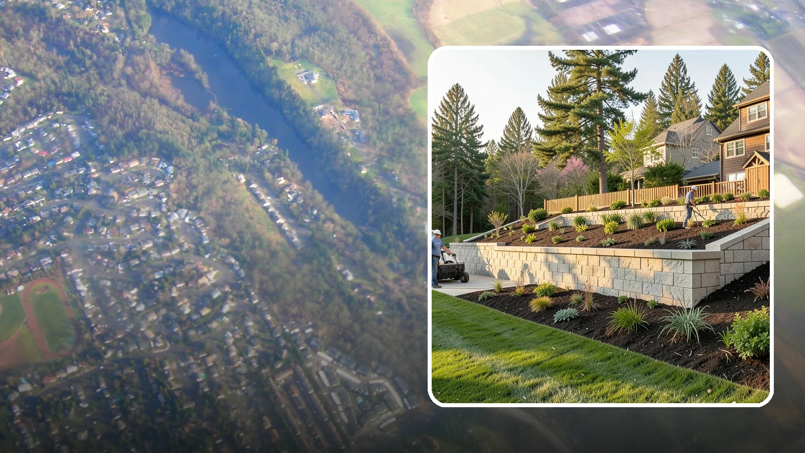 Poured Concrete Retaining Wall in Algona, King County, WA - A monolithic, engineered poured-concrete wall offering maximum strength for tall or high-load slopes across the Pacific Northwest.