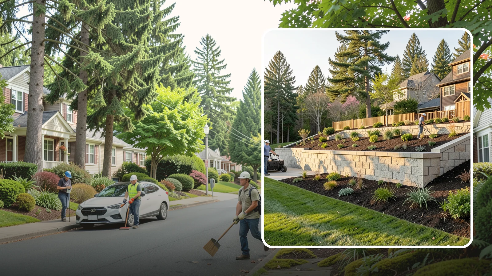 Poured Concrete Retaining Wall in Beaux Arts Village, King County, WA - A monolithic, engineered poured-concrete wall offering maximum strength for tall or high-load slopes across the Pacific Northwest.