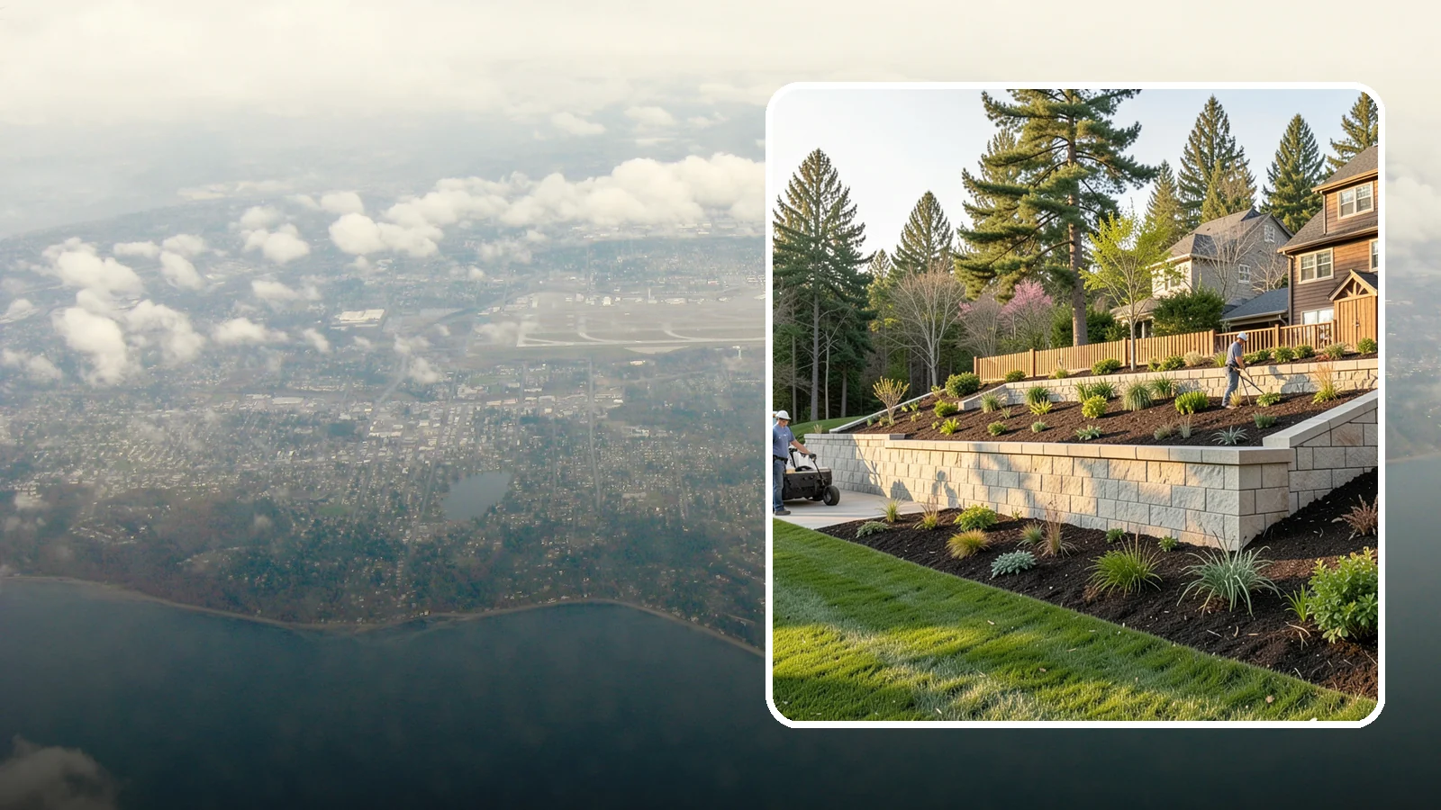 Poured Concrete Retaining Wall in Burien, King County, WA - A monolithic, engineered poured-concrete wall offering maximum strength for tall or high-load slopes across the Pacific Northwest.
