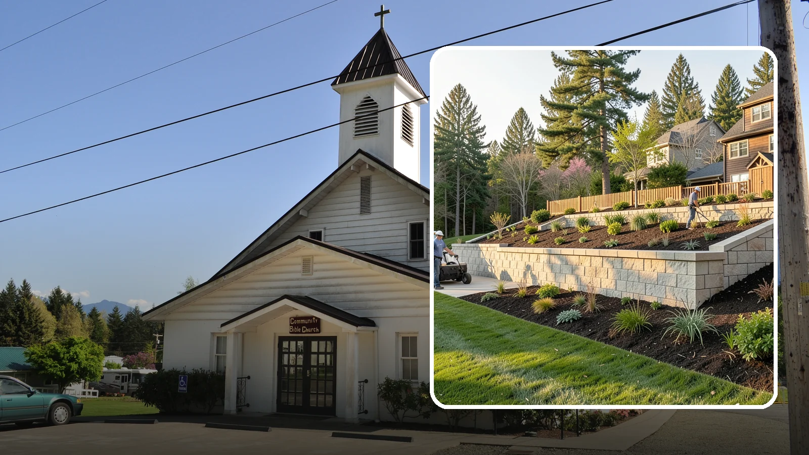 Poured Concrete Retaining Wall in Concrete, Skagit County, WA - A monolithic, engineered poured-concrete wall offering maximum strength for tall or high-load slopes across the Pacific Northwest.