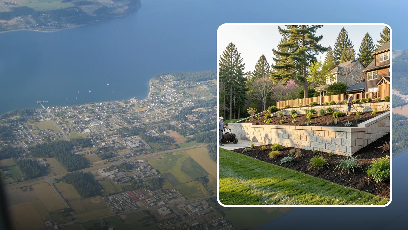 Poured Concrete Retaining Wall in Coupeville, Island County, WA - A monolithic, engineered poured-concrete wall offering maximum strength for tall or high-load slopes across the Pacific Northwest.