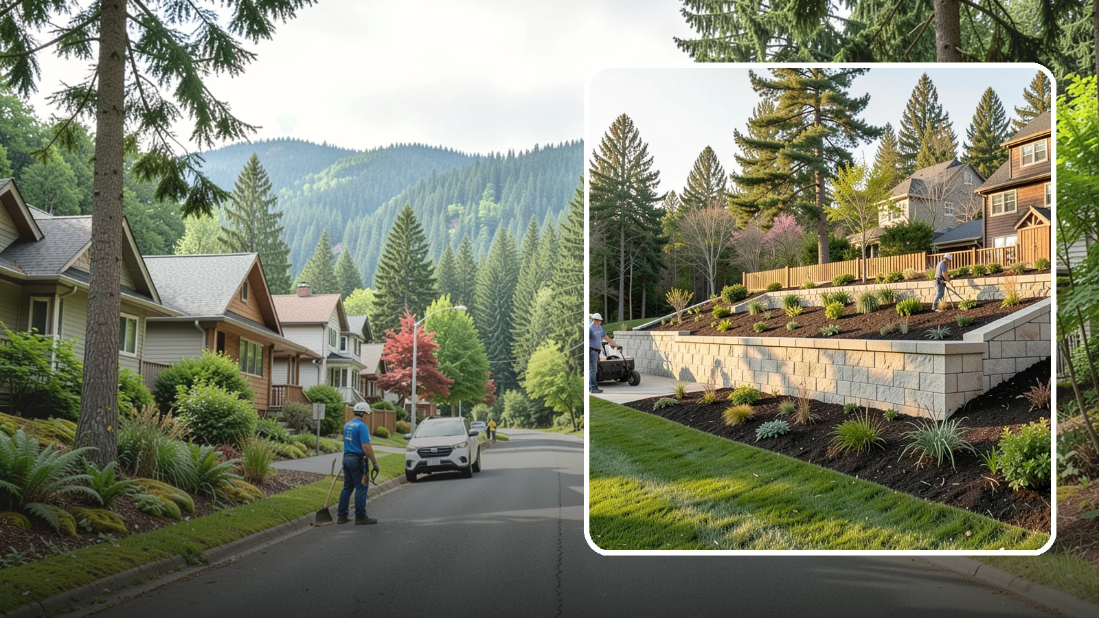 Poured Concrete Retaining Wall in Darrington, Snohomish County, WA - A monolithic, engineered poured-concrete wall offering maximum strength for tall or high-load slopes across the Pacific Northwest.