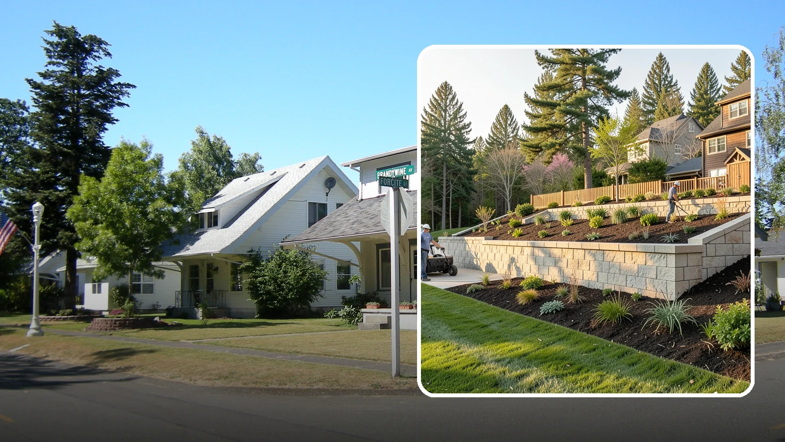 Poured Concrete Retaining Wall in DuPont, Pierce County, WA - A monolithic, engineered poured-concrete wall offering maximum strength for tall or high-load slopes across the Pacific Northwest.