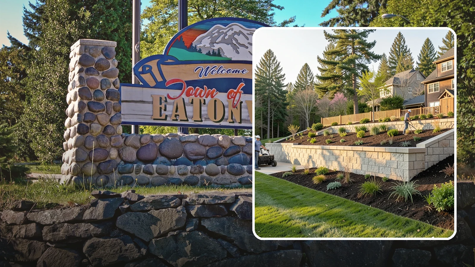 Poured Concrete Retaining Wall in Eatonville, Pierce County, WA - A monolithic, engineered poured-concrete wall offering maximum strength for tall or high-load slopes across the Pacific Northwest.