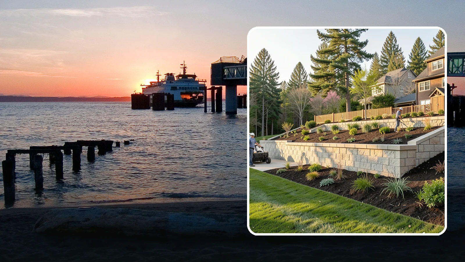 Poured Concrete Retaining Wall in Edmonds, Snohomish County, WA - A monolithic, engineered poured-concrete wall offering maximum strength for tall or high-load slopes across the Pacific Northwest.